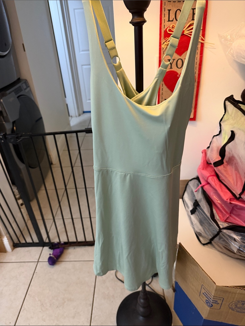 Scoop Neck Mini Dress in Mint Green